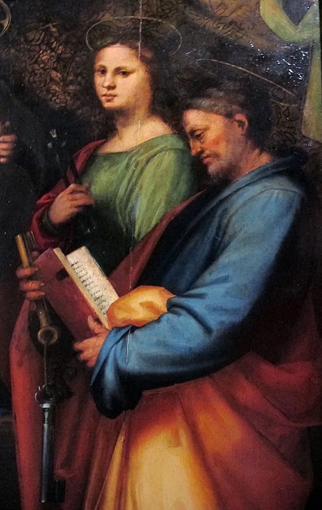 Madonna col Bambino, santi e un donatore - San Michele a Volognano, dettaglio 1